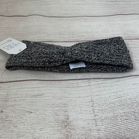 Time and Tru Gray Knit Headband Ear Warmer Winter Twisted Bow One Size - Picture 2 of 10
